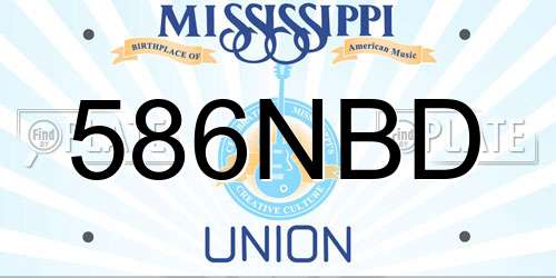 586NBD Mississippi License Plate