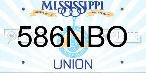 586NBO Mississippi License Plate