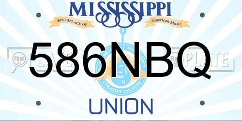 586NBQ Mississippi License Plate