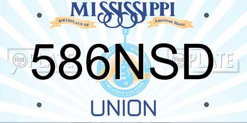 586NSD Mississippi License Plate