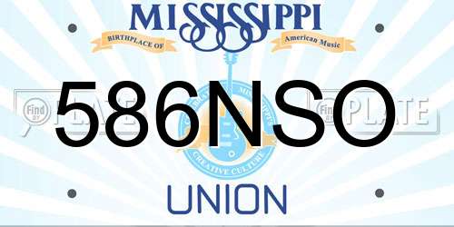 586NSO Mississippi License Plate