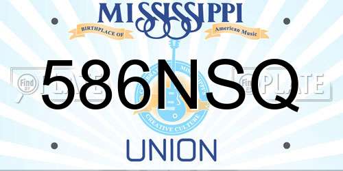 586NSQ Mississippi License Plate