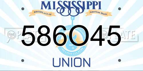 586O45 Mississippi License Plate