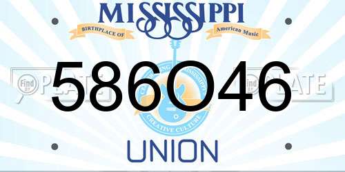586O46 Mississippi License Plate