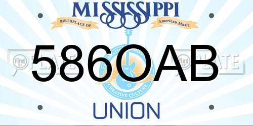 586OAB Mississippi License Plate