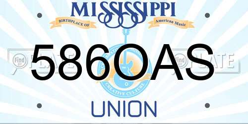 586OAS Mississippi License Plate