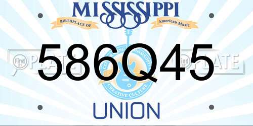 586Q45 Mississippi License Plate