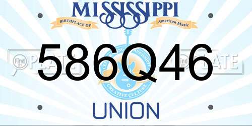 586Q46 Mississippi License Plate