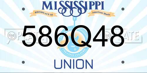 586Q48 Mississippi License Plate