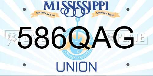 586QAG Mississippi License Plate