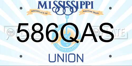 586QAS Mississippi License Plate