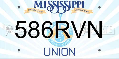 586RVN Mississippi License Plate