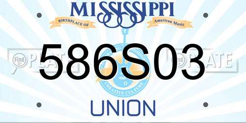 586S03 Mississippi License Plate