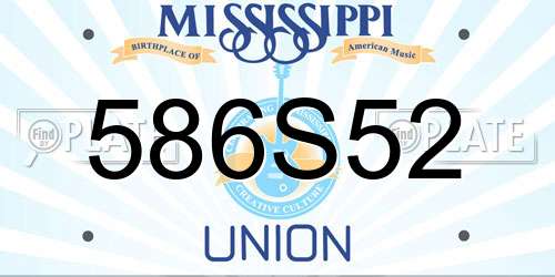 586S52 Mississippi License Plate