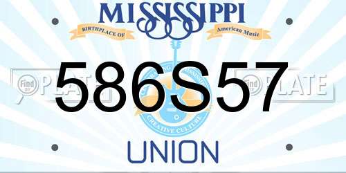586S57 Mississippi License Plate