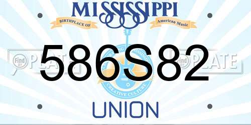 586S82 Mississippi License Plate