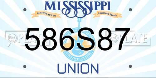 586S87 Mississippi License Plate