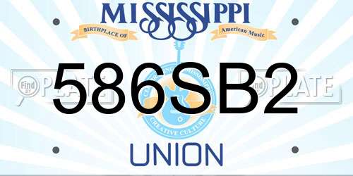 586SB2 Mississippi License Plate