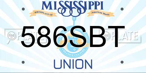 586SBT Mississippi License Plate