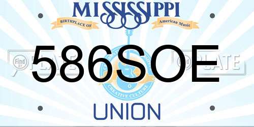 586SOE Mississippi License Plate