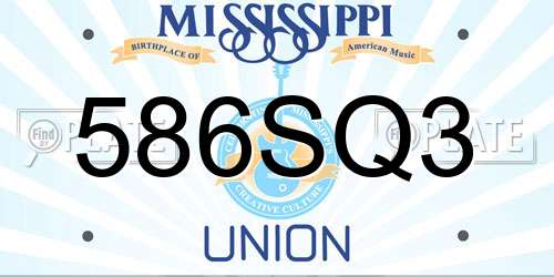 586SQ3 Mississippi License Plate