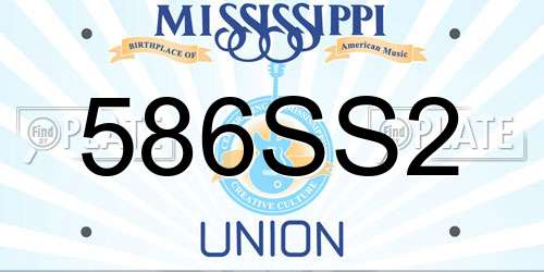 586SS2 Mississippi License Plate