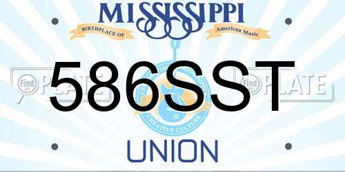 586SST Mississippi License Plate