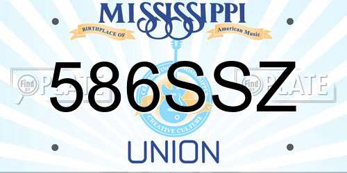 586SSZ Mississippi License Plate
