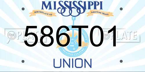 586T01 Mississippi License Plate