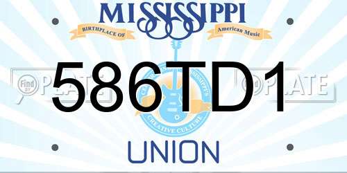 586TD1 Mississippi License Plate