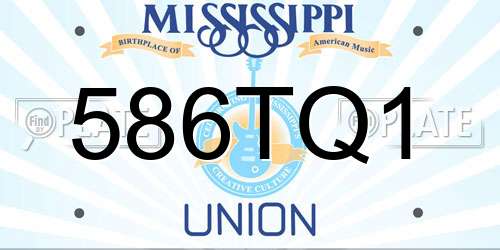 586TQ1 Mississippi License Plate