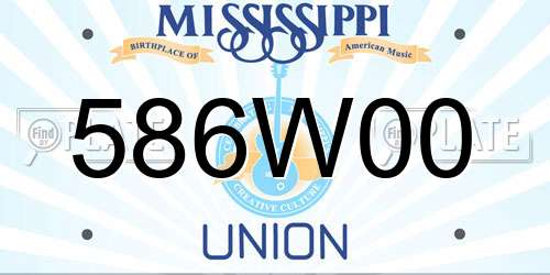 586W00 Mississippi License Plate