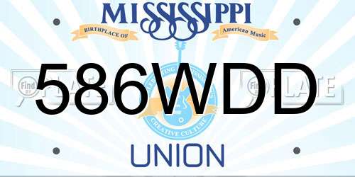 586WDD Mississippi License Plate