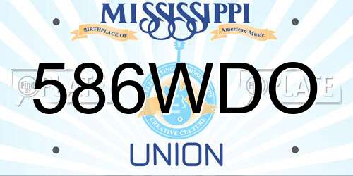 586WDO Mississippi License Plate