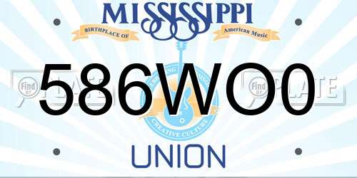 586WO0 Mississippi License Plate