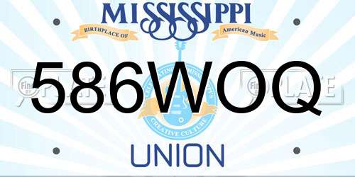 586WOQ Mississippi License Plate