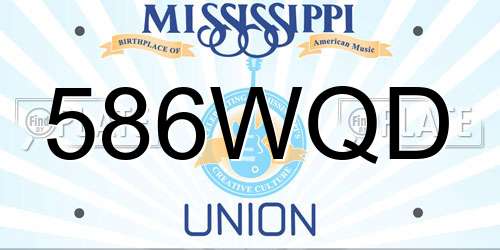 586WQD Mississippi License Plate