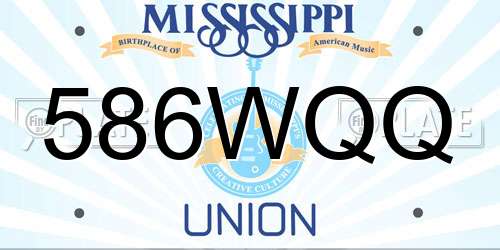 586WQQ Mississippi License Plate