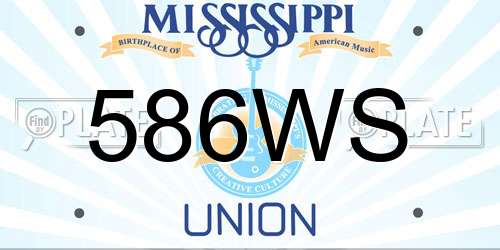 586WS Mississippi License Plate