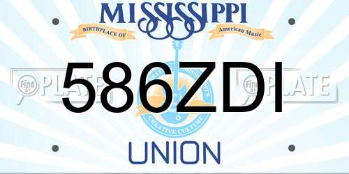 586ZDI Mississippi License Plate