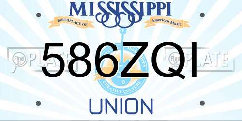 586ZQI Mississippi License Plate