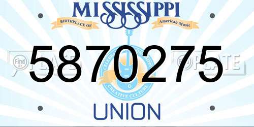 5870275 Mississippi License Plate