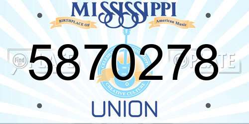 5870278 Mississippi License Plate