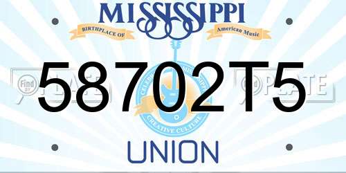 58702T5 Mississippi License Plate