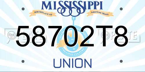 58702T8 Mississippi License Plate