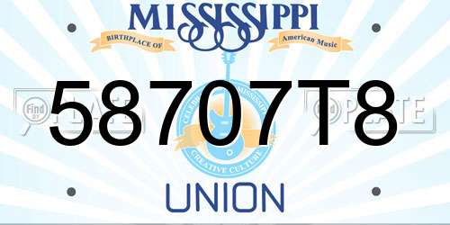 58707T8 Mississippi License Plate