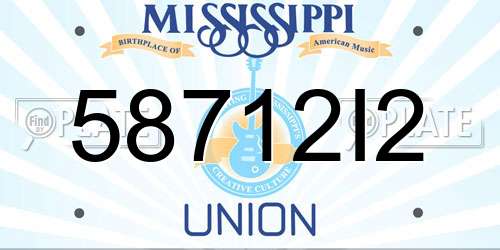 58712I2 Mississippi License Plate