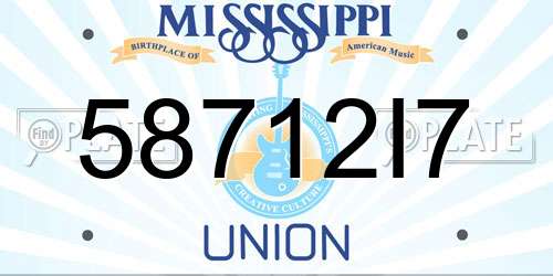 58712I7 Mississippi License Plate