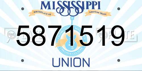5871519 Mississippi License Plate