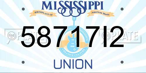 58717I2 Mississippi License Plate